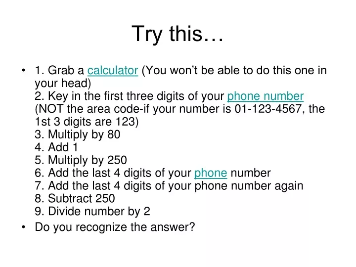 try this