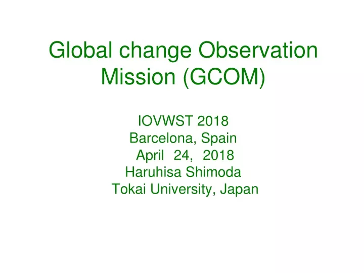 global change observation mission gcom