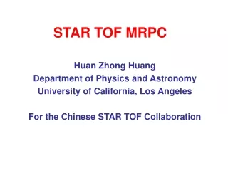 STAR TOF MRPC