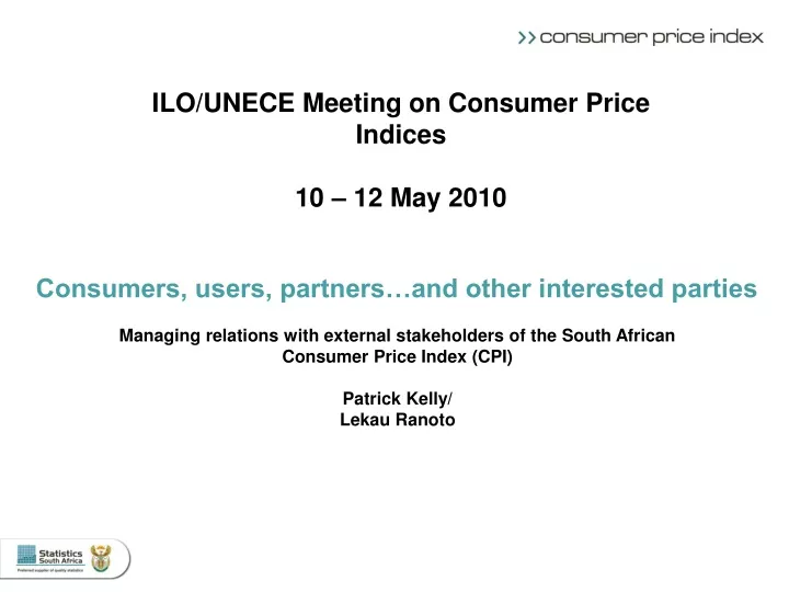 ilo unece meeting on consumer price indices