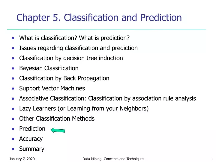 chapter 5 classification and prediction