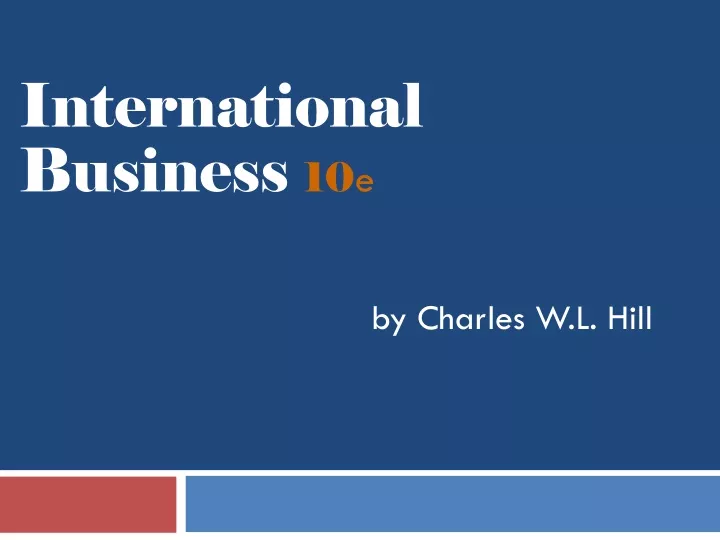 international business 10 e by charles w l hill