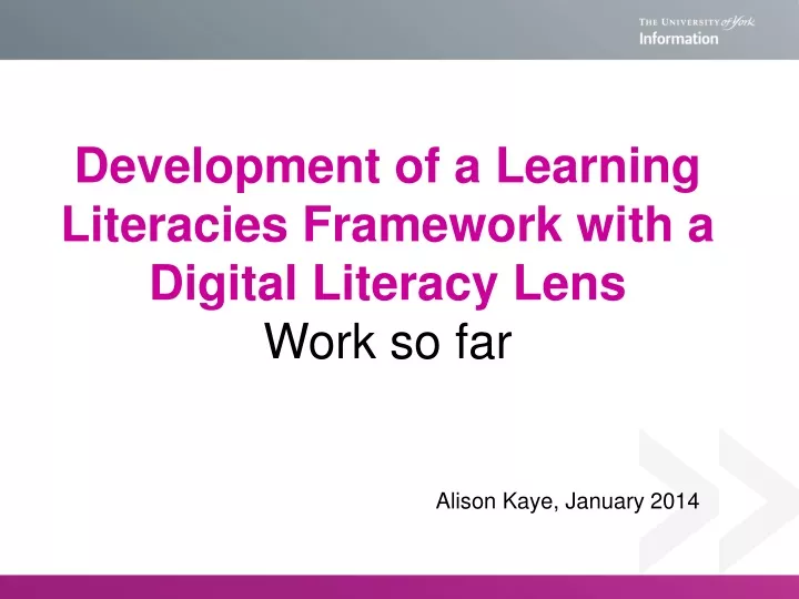 development of a learning literacies framework