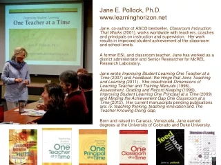 Jane E. Pollock, Ph.D. learninghorizon