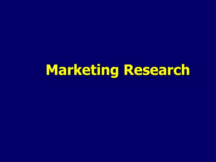 marketing research