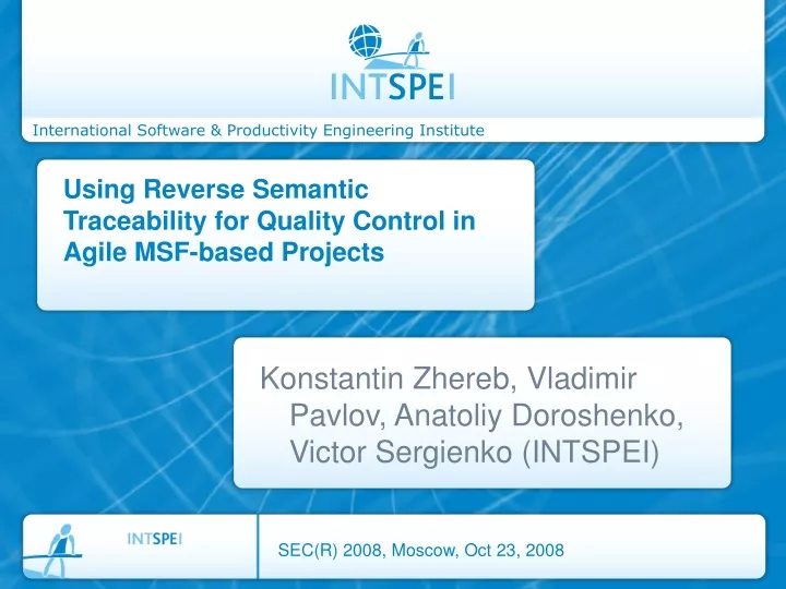 using reverse semantic traceability for quality control in agile msf based projects