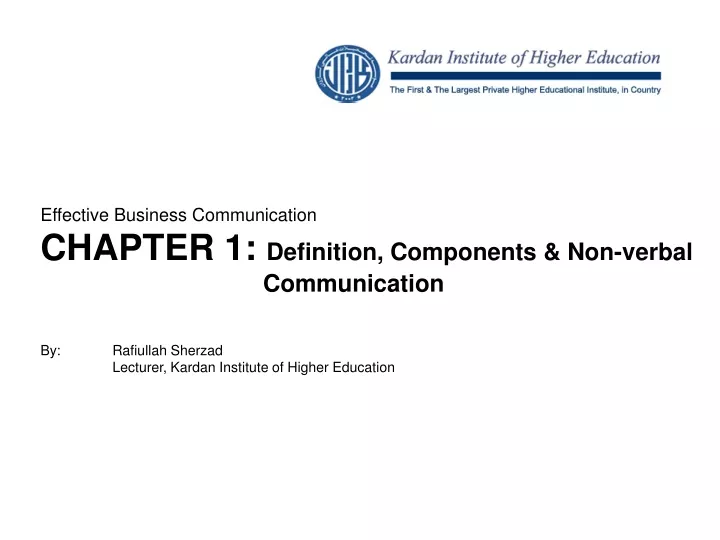 effective business communication chapter