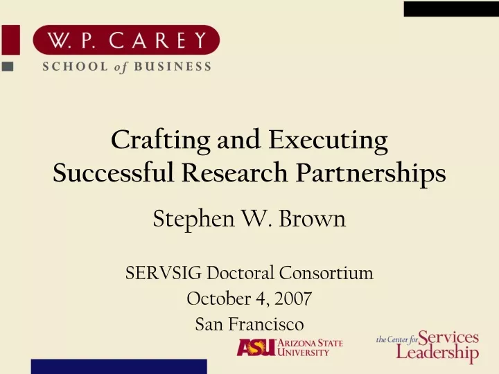 crafting and executing successful research partnerships