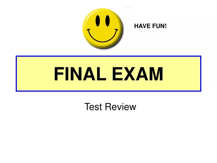 final exam