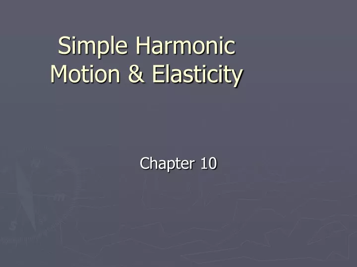 simple harmonic motion elasticity