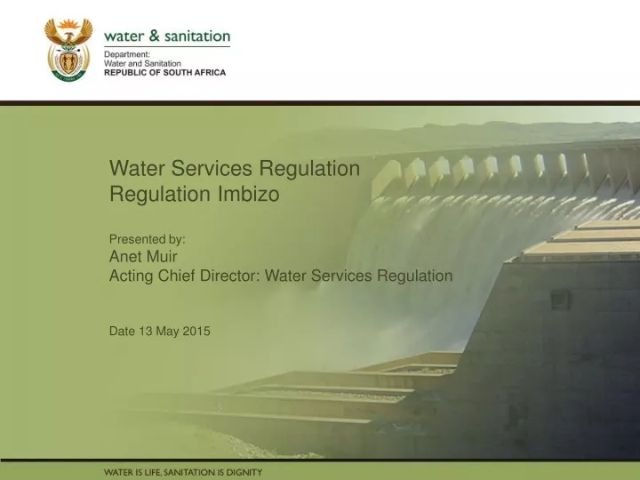 water services regulation regulation imbizo