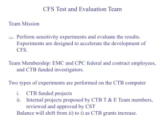 CFS Test and Evaluation Team Team Mission