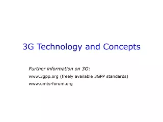 3G Technology and Concepts