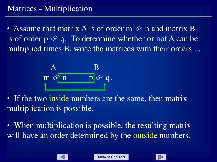 matrices multiplication