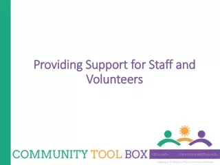 Providing Support for Staff and Volunteers