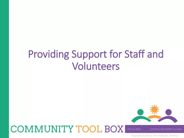 providing support for staff and volunteers