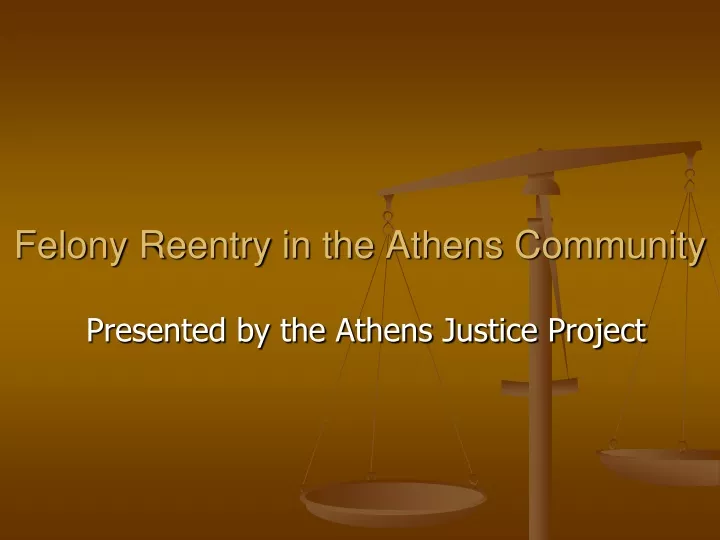 felony reentry in the athens community