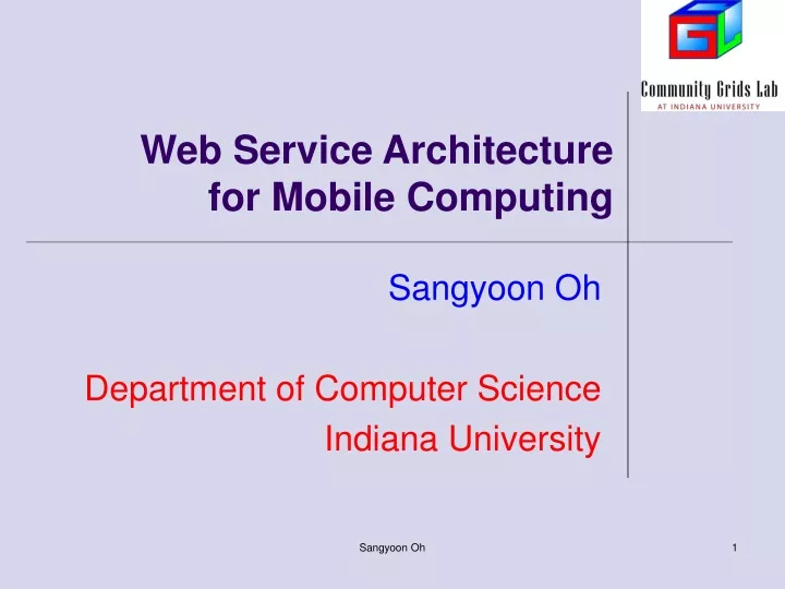 web service architecture for mobile computing
