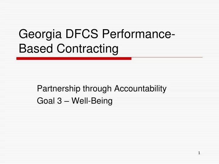 georgia dfcs performance based contracting