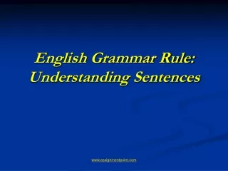 English Grammar Rule: Understanding Sentences