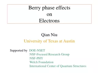 Berry phase effects  on  Electrons