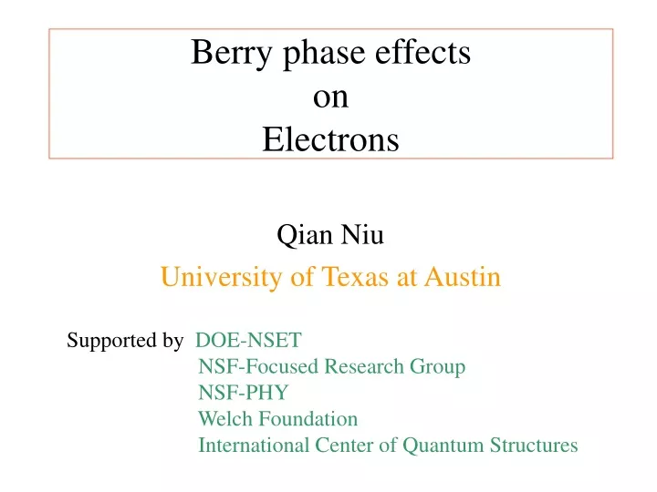 berry phase effects on electrons