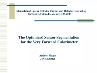 The Optimized Sensor Segmentation  for the Very Forward Calorimeter