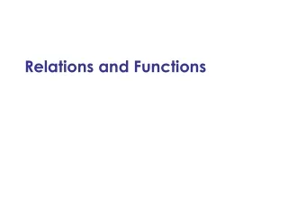 Relations and Functions