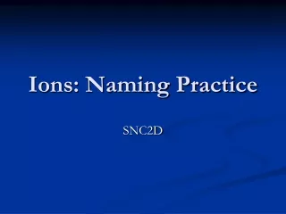 Ions: Naming Practice