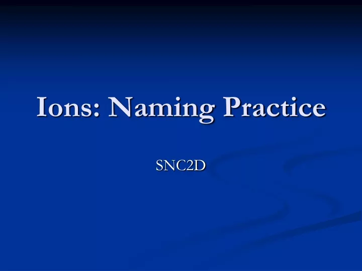 ions naming practice