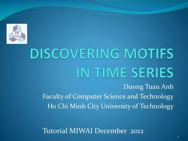 discovering motifs in time series