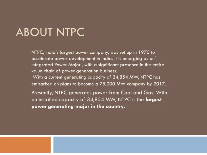 about ntpc