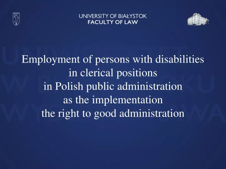 employment of persons with disabilities