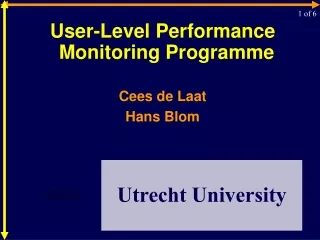 User-Level Performance Monitoring Programme Cees de  Laat Hans Blom