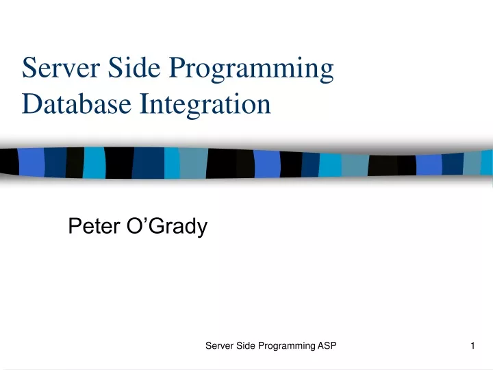 server side programming database integration