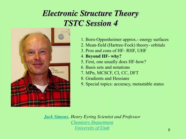 electronic structure theory tstc session 4