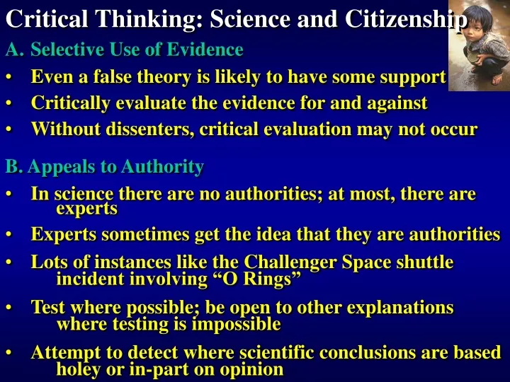 critical thinking science and citizenship
