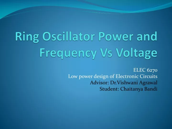 ring oscillator power and frequency vs voltage