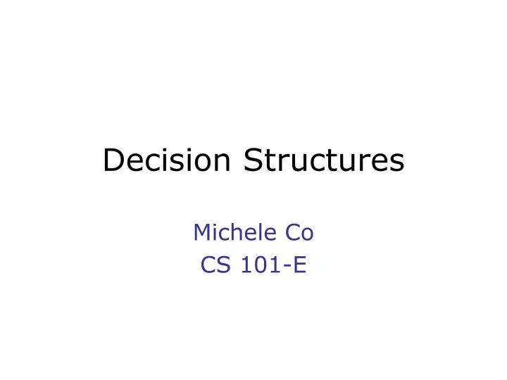 decision structures