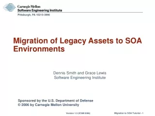 Migration of Legacy Assets to SOA Environments