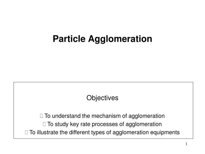 particle agglomeration