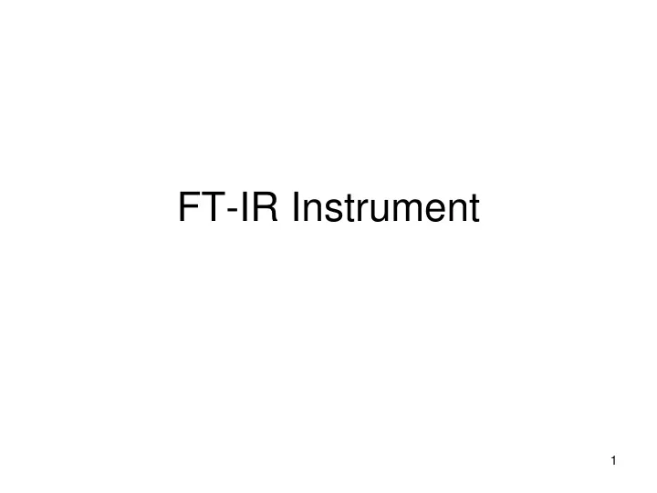 ft ir instrument