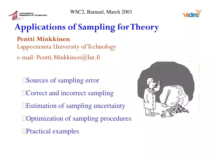 applications of sampling for theory
