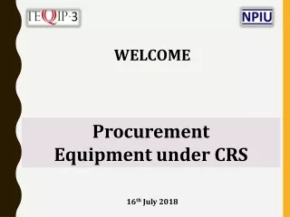Procurement Equipment under CRS