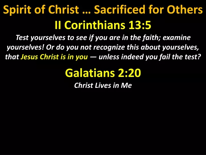 spirit of christ sacrificed for others