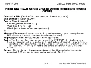 Project: IEEE P802.15 Working Group for Wireless Personal Area Networks (WPANs)