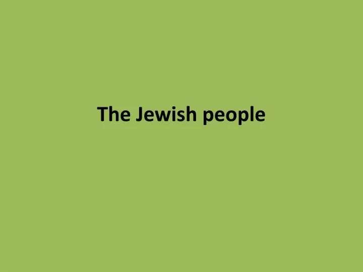 the jewish people