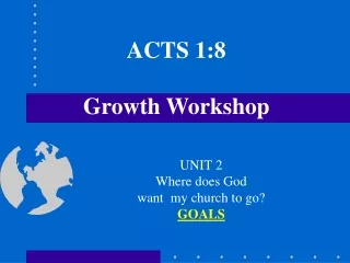 ACTS 1:8 Growth Workshop