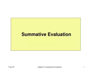Summative Evaluation