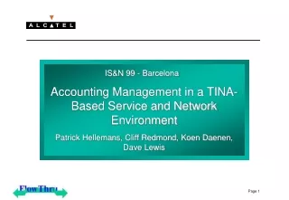 Accounting Management in a TINA-Based Service and Network Environment